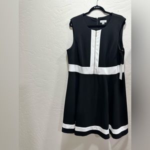 Calvin Klein plus size 18w zip color block fit & flare dress. New with tags.